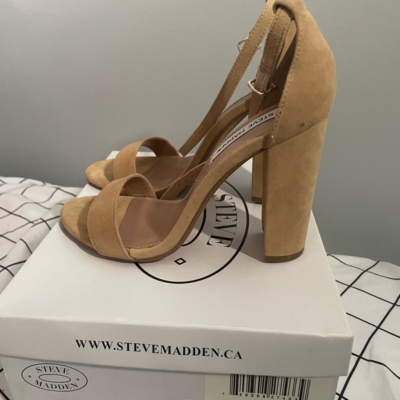 Steve Madden Shoes - Steve Madden Camel Suede Block Heels